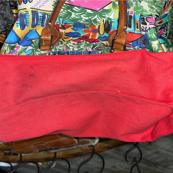 RARE! Dooney & Bourke " Sandbar " Tropical Print Satchel Purse. - Picture 7 of 9